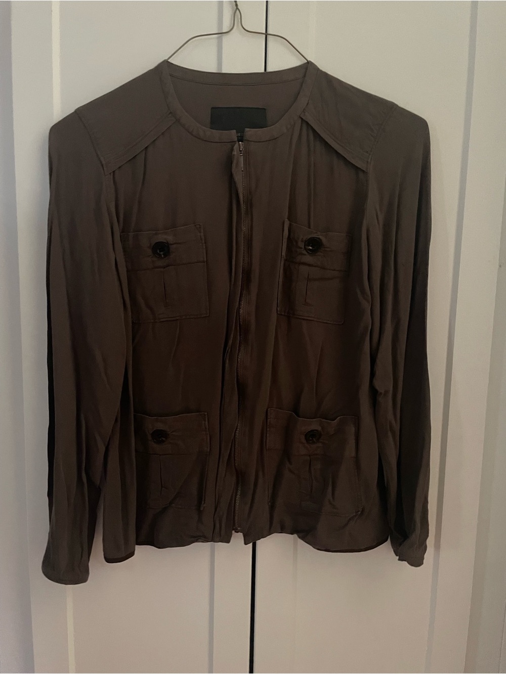 Classiques Entier Brown Zip-Front Utility Jacket